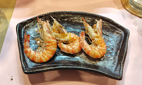 有頭エビの塩焼き